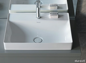 DURASQUARE - Countertop rectangular washbasin _ Duravit