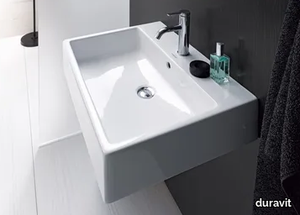 VERO AIR - Wall-mounted rectangular washbasin with overflow _ Duravit