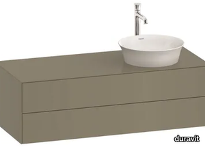 WHITE TULIP WT4987 - Single wall-mounted wooden vanity unit with drawers _ Duravit