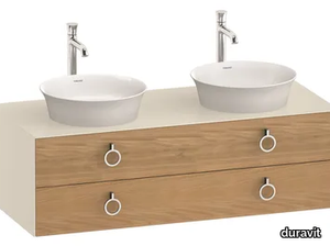 WHITE TULIP WT4993 - Double wall-mounted wooden vanity unit with drawers _ Duravit