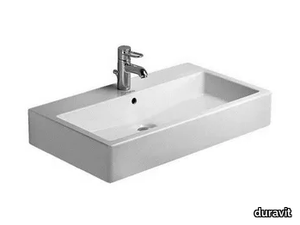 VERO - Rectangular ceramic washbasin with overflow _ Duravit