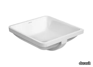 STARCK 3 - Undermount square ceramic washbasin with overflow _ Duravit