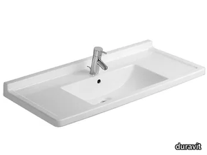 STARCK 3 - Rectangular ceramic washbasin _ Duravit