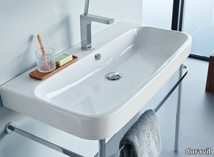 HAPPY D.2 - Console ceramic washbasin with overflow _ Duravit