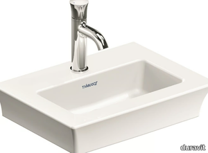 WHITE TULIP - Wall-mounted single rectangular ceramic washbasin _ Duravit