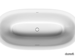 WHITE TULIP - Freestanding oval ceramic bathtub _ Duravit