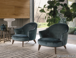 ALASIA - Fabric armchair with footstool with removable cover _ Désirée divani