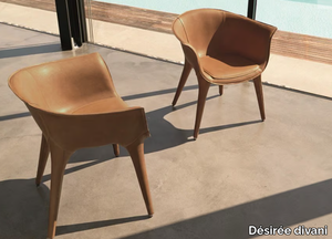 DORALEE - Tanned leather armchair _ Désirée divani