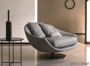 AVÌ - Swivel fabric armchair with removable cover with armrests _ Désirée divani