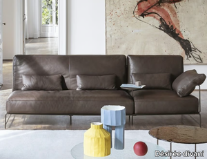 RITO - 3 seater leather sofa with removable cover _ Désirée divani