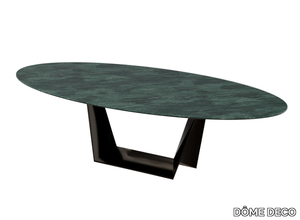 AMMAN - Oval porcelain stoneware table _ DÔME DECO