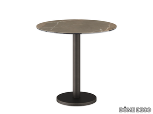 BARI - Round porcelain stoneware and metal table _ DÔME DECO