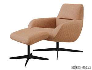 FINLEY - Fabric armchair with footstool _ DÔME DECO