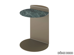 MARION - Round painted metal coffee table with stoneware top _ DÔME DECO