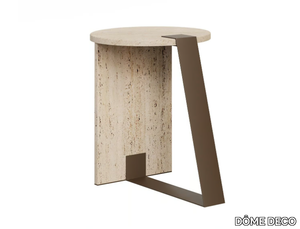 WACO - Round travertine coffee table _ DÔME DECO