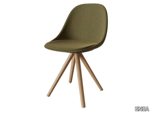 MATE SPIN WOOD - Trestle-based swivel chair _ ENEA