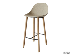 MATE WOOD - Barstool with footrest _ ENEA