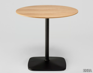 IRON - Round table with steel base and oak top _ ENEA