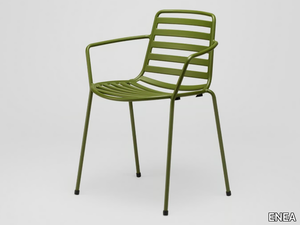 STREET - Steel garden chair with armrests _ ENEA