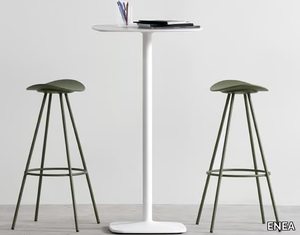 IRON - Square high table with steel base and HPL top _ ENEA