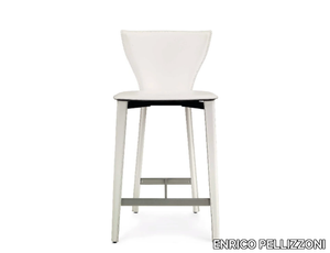 CARLOTTA - High tanned leather stool with footrest _ ENRICO PELLIZZONI