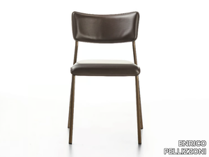 ISOTTA - Tanned leather chair open back _ ENRICO PELLIZZONI