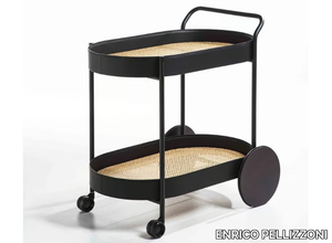 ROUTE - Tanned leather drinks trolley _ ENRICO PELLIZZONI