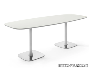 RENDEZ-VOUS - Rectangular table with two bases _ ENRICO PELLIZZONI