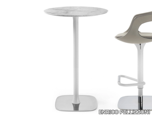 RENDEZ-VOUS - Round marble high table _ ENRICO PELLIZZONI