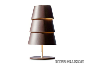 TULIP - Tanned leather table lamp _ ENRICO PELLIZZONI