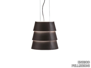 TULIP - Tanned leather pendant lamp _ ENRICO PELLIZZONI