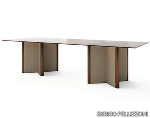 VALEO - Rectangular glass meeting table _ ENRICO PELLIZZONI