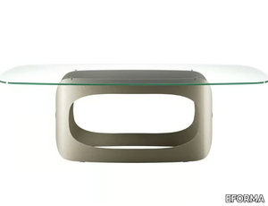 POLIFEMO - Table with painted metal base and crystal top _ EFORMA