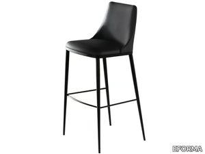 MAX - High leather stool with footrest _ EFORMA