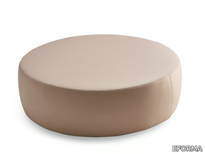 NUVOLA - Round leather pouf _ EFORMA