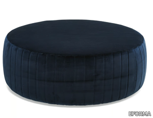 NUVOLA STICH - Round leather pouf _ EFORMA