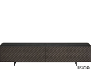 ALMA DIAMOND - Low leather TV cabinet with doors _ EFORMA