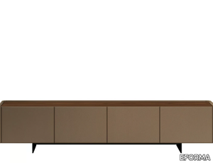 ALMA - Low leather TV cabinet with doors _ EFORMA