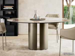 DORA - Round ceramic table with Lazy Susan _ EFORMA