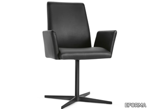 EKTA 4 WAYS - With 4-spoke base leather chair with armrests _ EFORMA