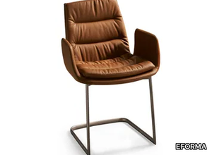 LADY - Cantilever leather chair with armrests _ EFORMA