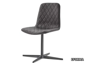 LENNY 4 WAYS - Swivel upholstered with 4-spoke base leather chair _ EFORMA