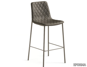 LENNY - High leather stool with back _ EFORMA