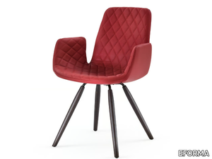 LENNY - Upholstered leather chair with armrests _ EFORMA