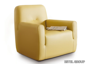 CLUBINA - Upholstered leather armchair _ ESTEL GROUP