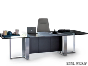 ALTAGAMMA - Wood and glass executive desk with cable management _ ESTEL GROUP