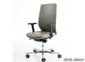 EASY B PLUS - Leather office chair with armrests _ ESTEL GROUP