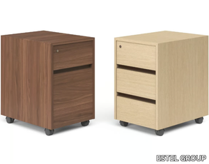 Melamine-faced chipboard office drawer unit - Melamine-faced chipboard office drawer unit with lock _ ESTEL GROUP