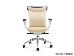 UNIQA - Leather office chair with castors _ ESTEL GROUP