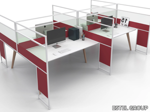 CARING P45 A - Glass and aluminium desktop partition _ ESTEL GROUP